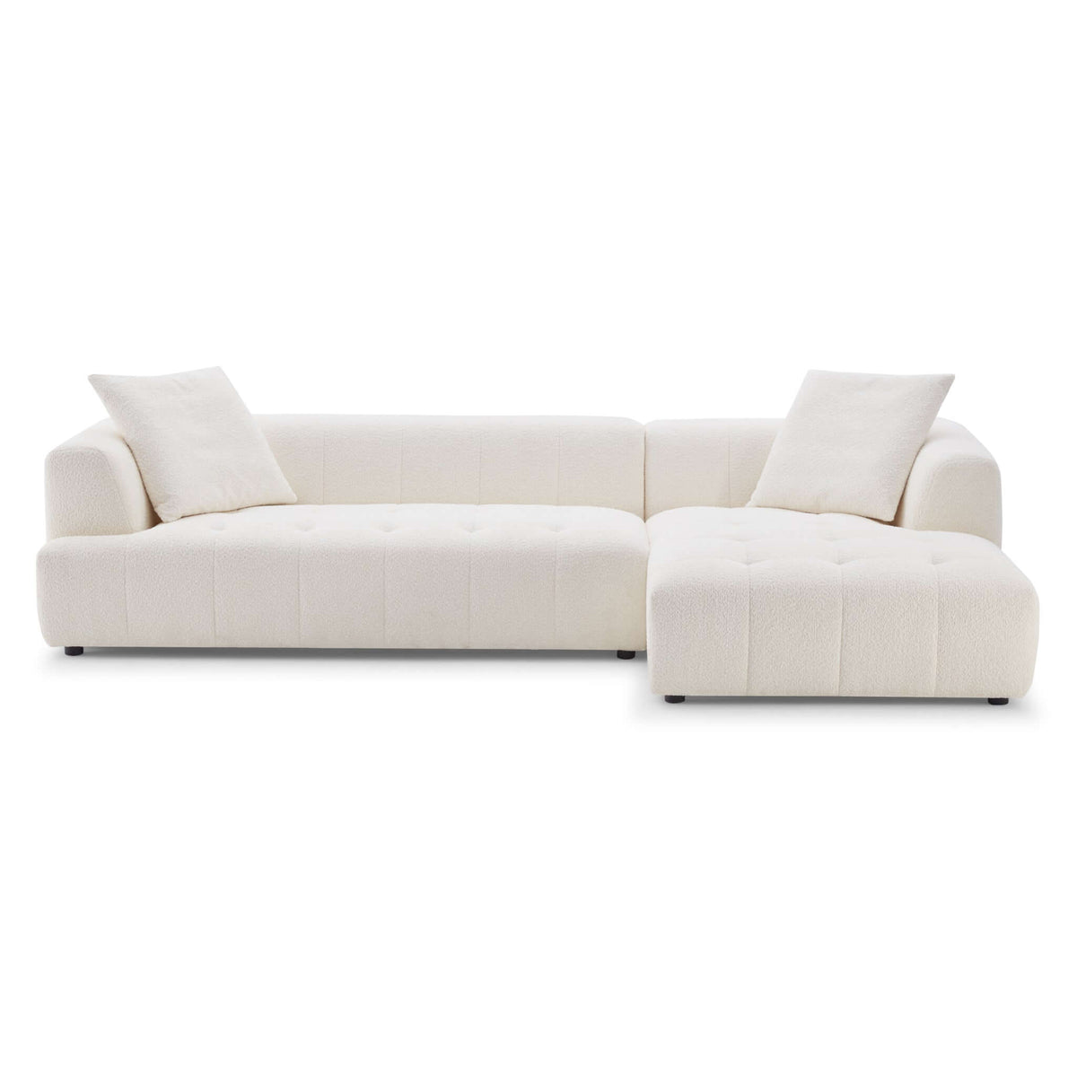 Kaynes Right Sectional Ivory Boucle Sofa from Ashcroft Furniture - Luna Furniture