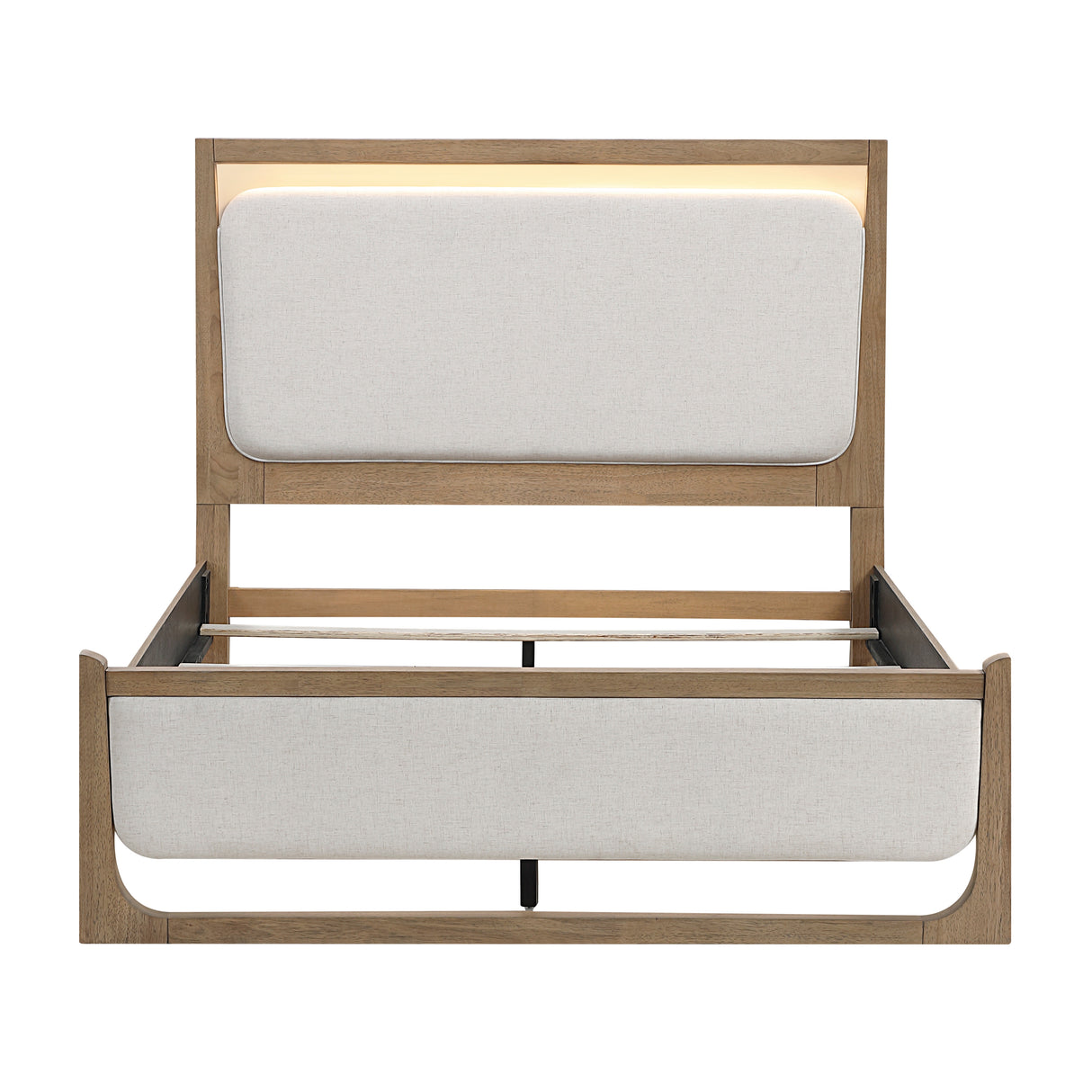 Riley Light Brown Eastern King Upholstered Bed from Homelegance - Luna Furniture