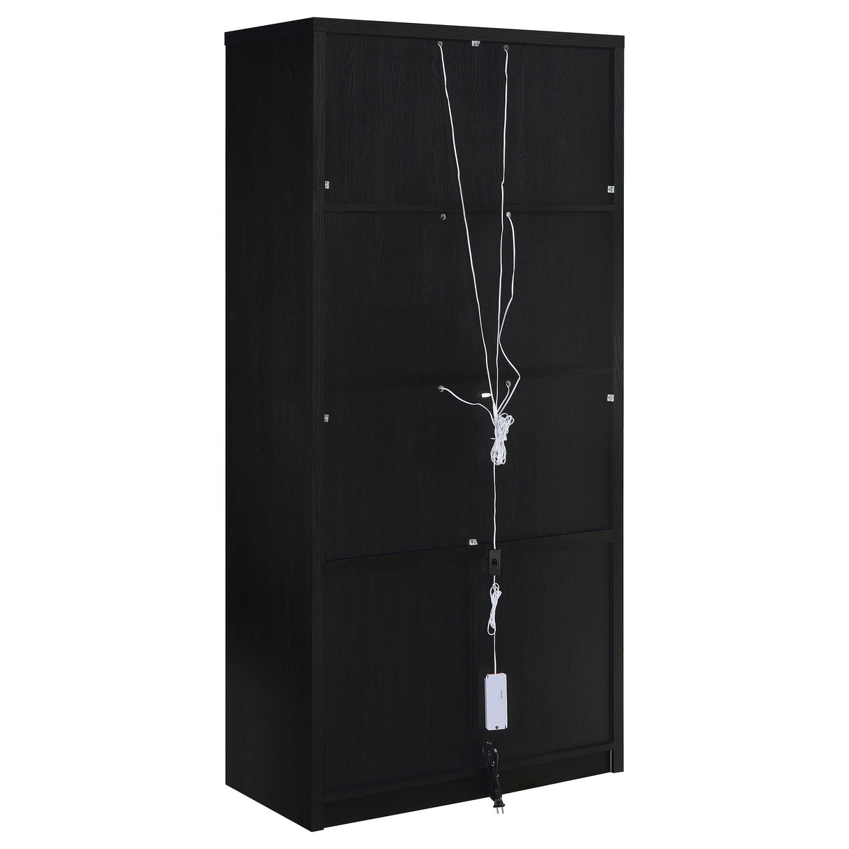 Riva Black 4-Door Tall Accent Display Cabinet with LED Lighting from Coaster - Luna Furniture