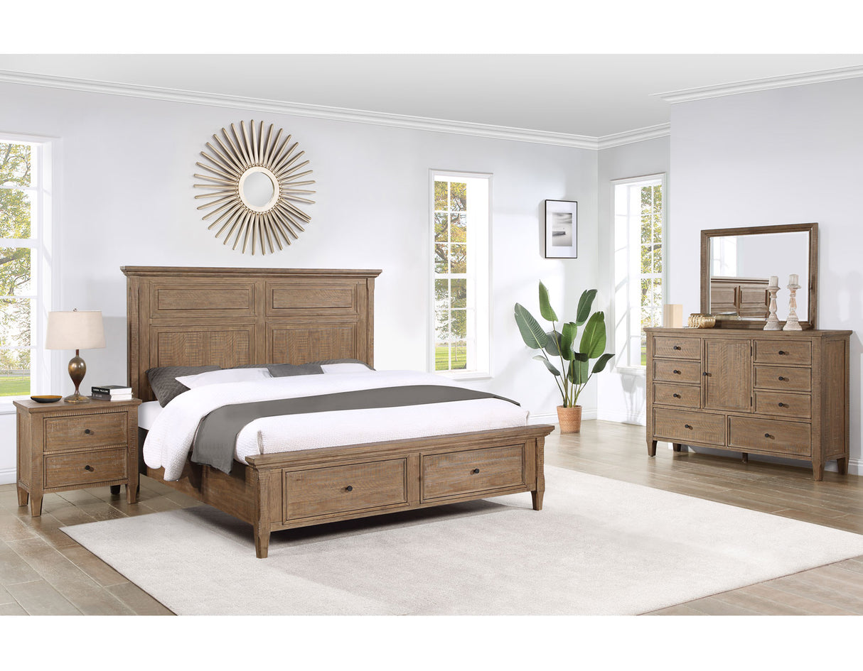 Riverdale Driftwood 4-Piece King Storage Platform Bedroom Set from Steve Silver - Luna Furniture