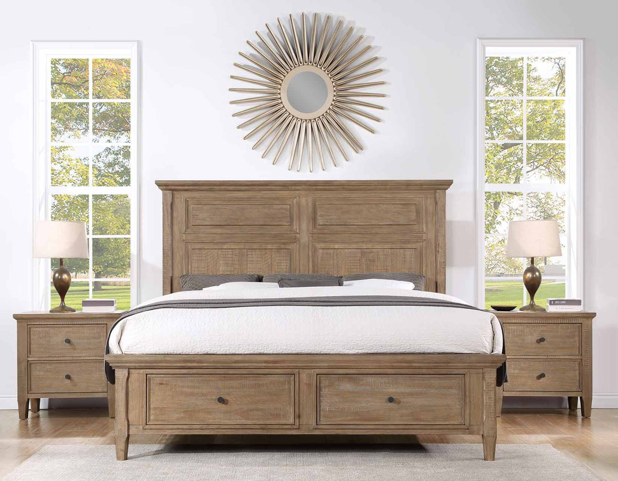 Riverdale Driftwood 4-Piece Queen Storage Platform Bedroom Set from Steve Silver - Luna Furniture