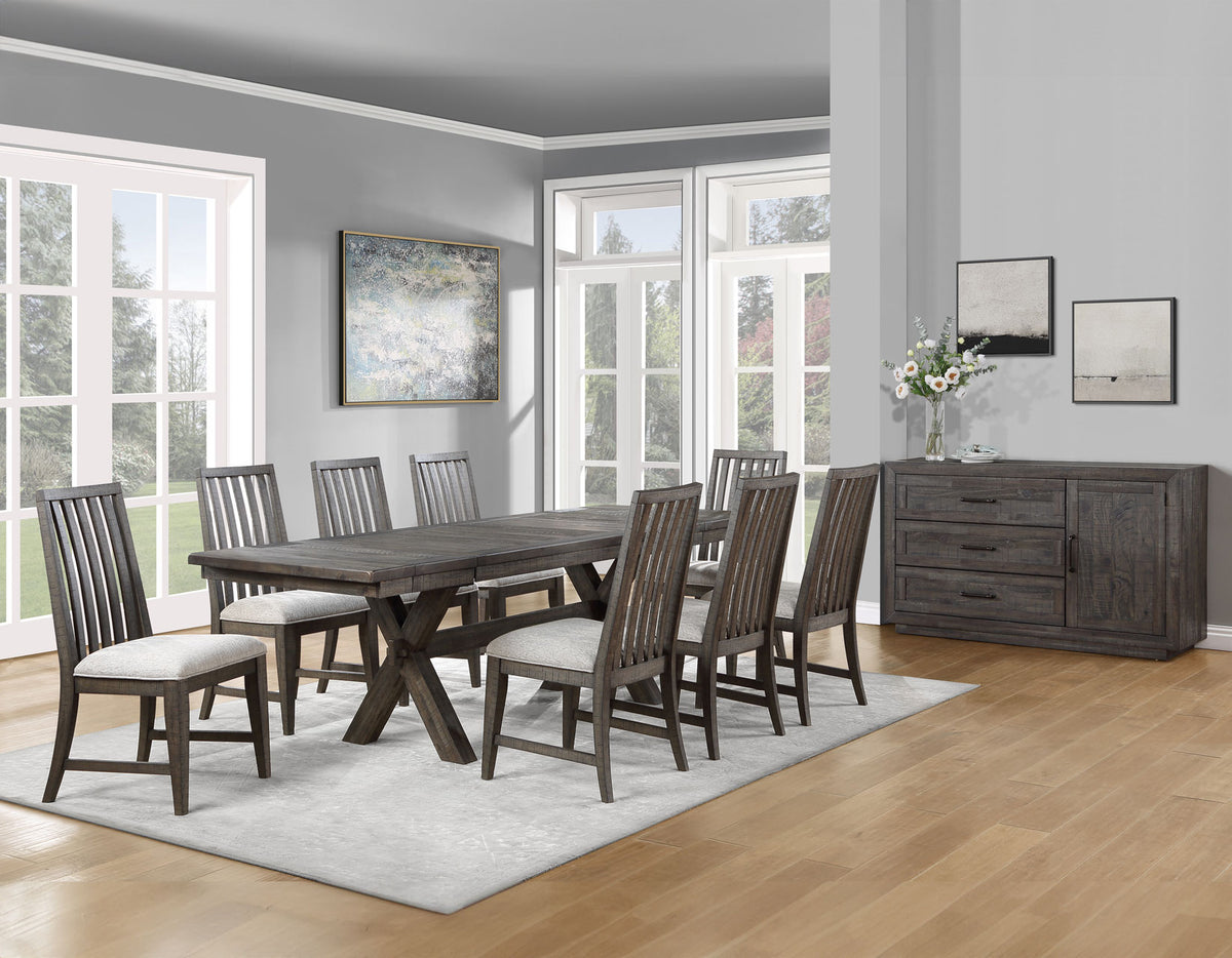 Riverdale Light Black 96" Extendable Trestle Dining Table from Steve Silver - Luna Furniture