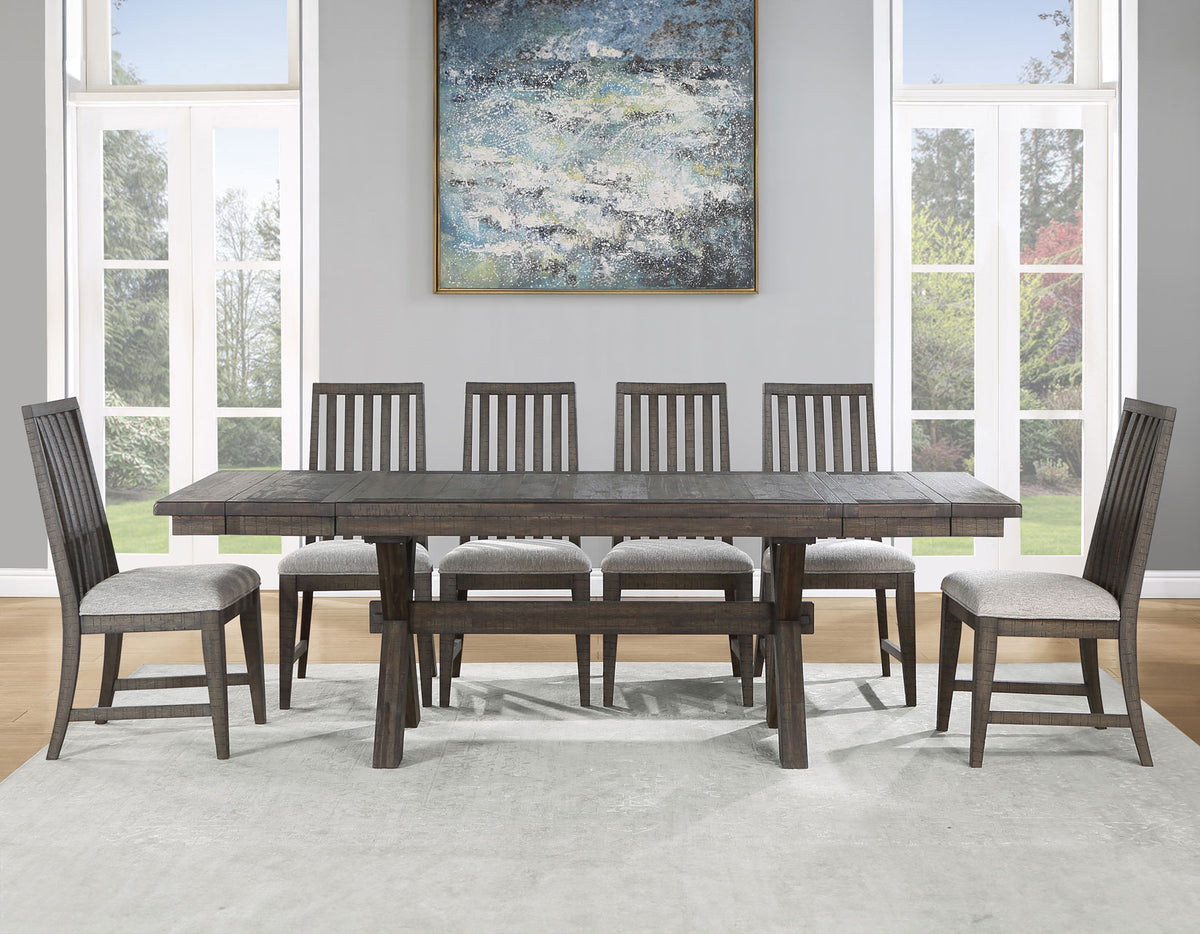 Riverdale Light Black 96" Extendable Trestle Dining Table from Steve Silver - Luna Furniture