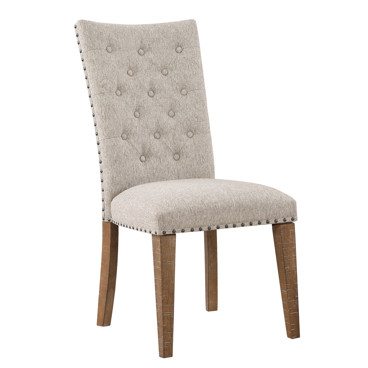 Steve Silver Riverdale Driftwood/Oatmeal Upholstered Side Chair
