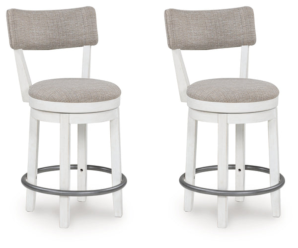 Robbinsdale Antique White Counter Height Barstool, Set of 2