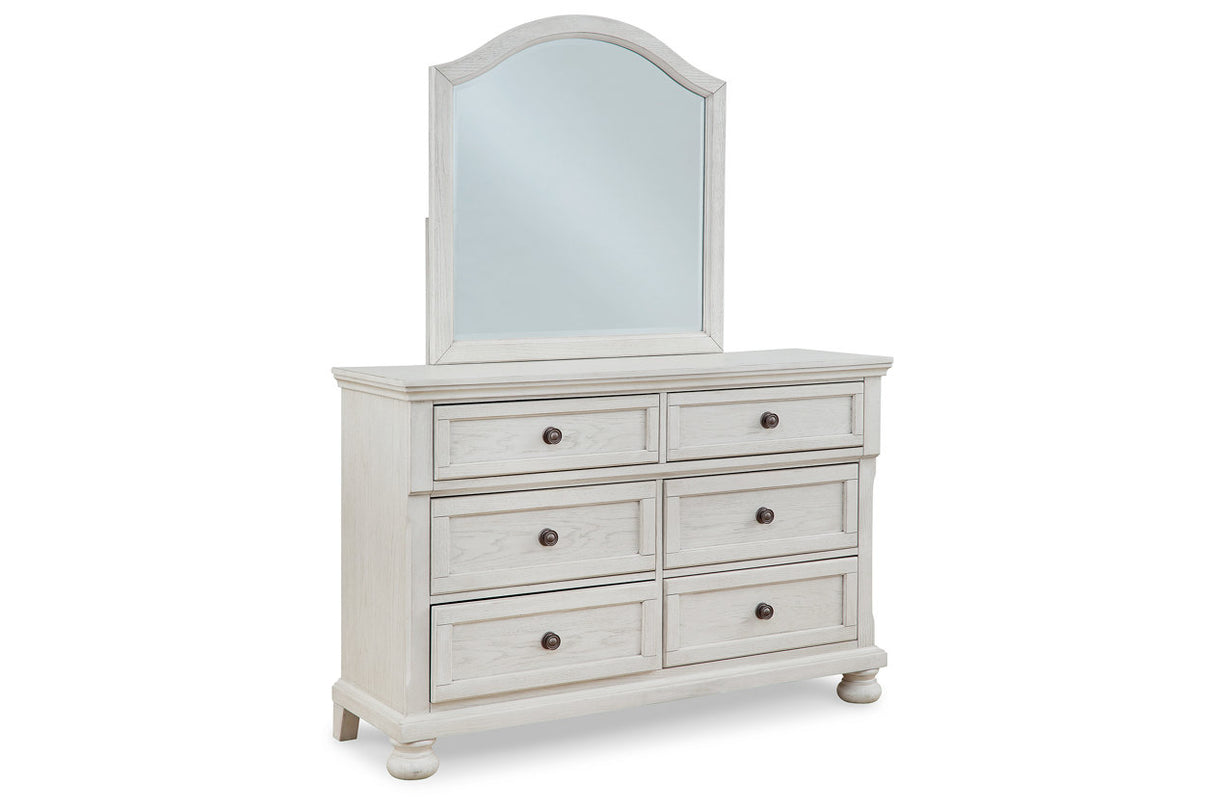 Robbinsdale Antique White Dresser and Mirror from Ashley - Luna Furniture