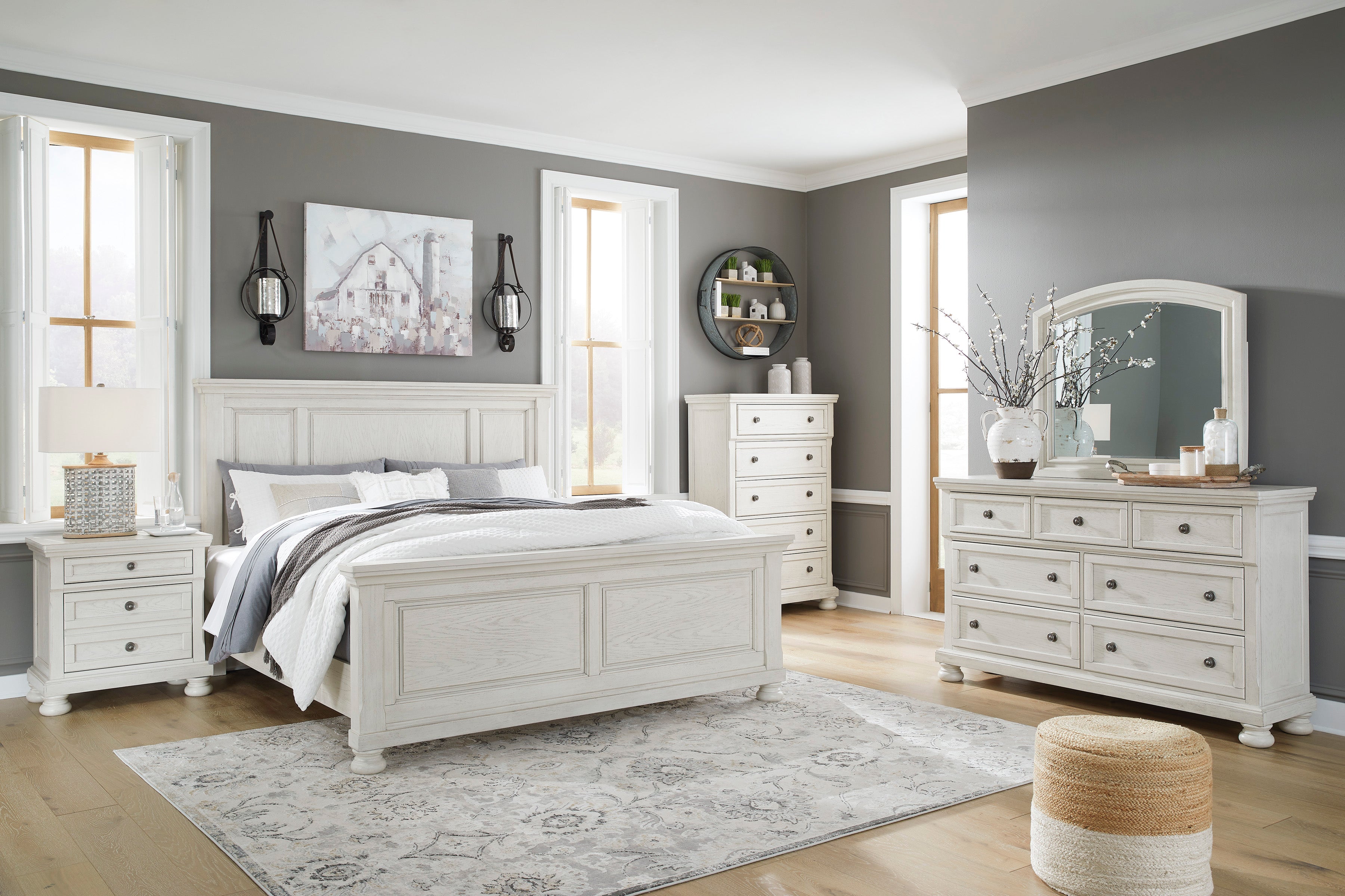 Ashley Robbinsdale Antique White Panel Bedroom Set – Luna Furniture