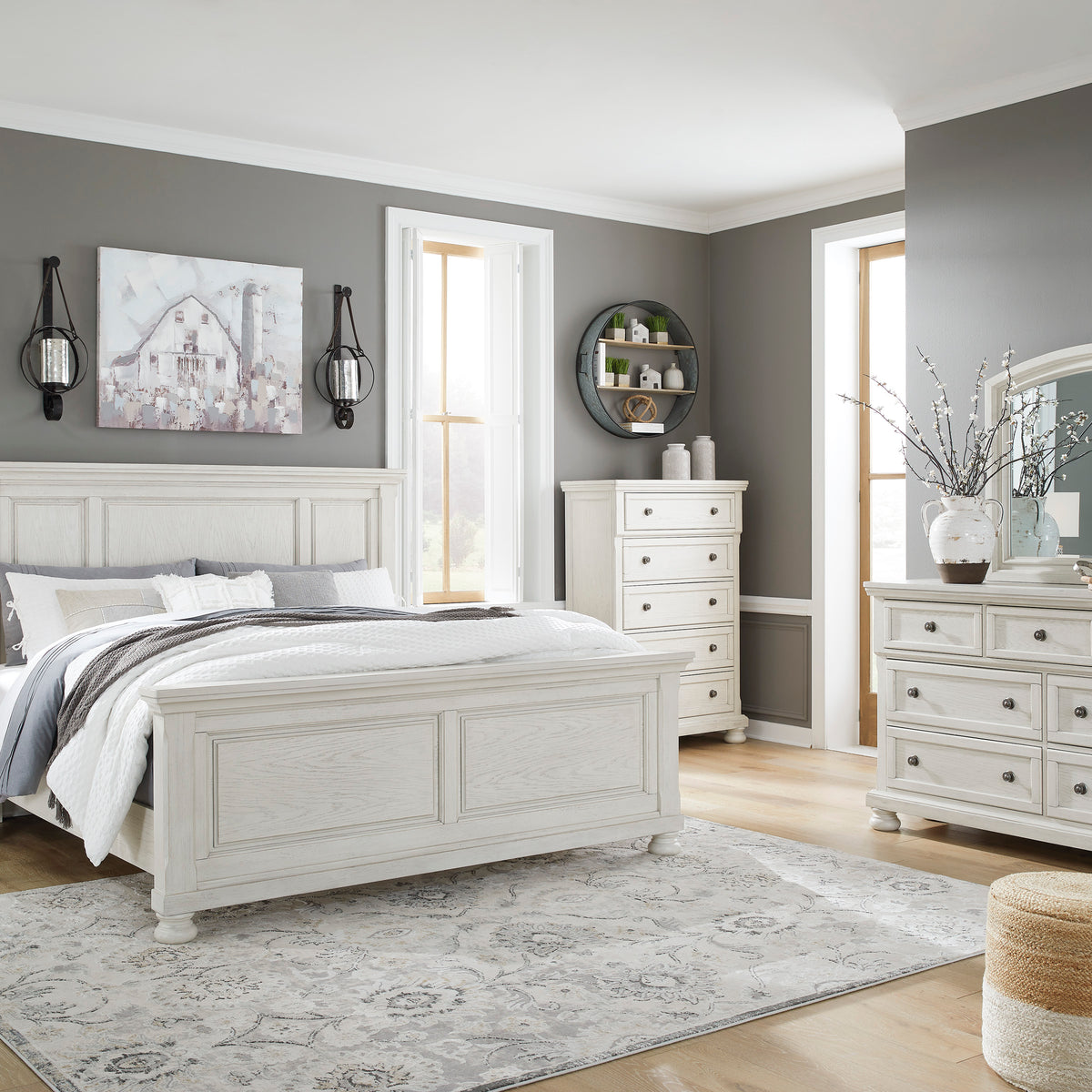 Ashley Robbinsdale Antique White Panel Bedroom Set – Luna Furniture