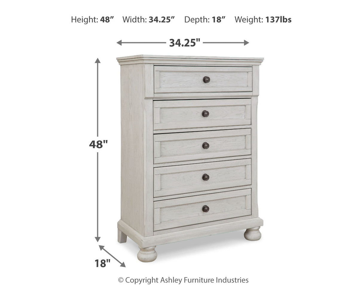 Robbinsdale Antique White Twin over Full Bunk Bed, Dresser and Chest from Ashley - Luna Furniture