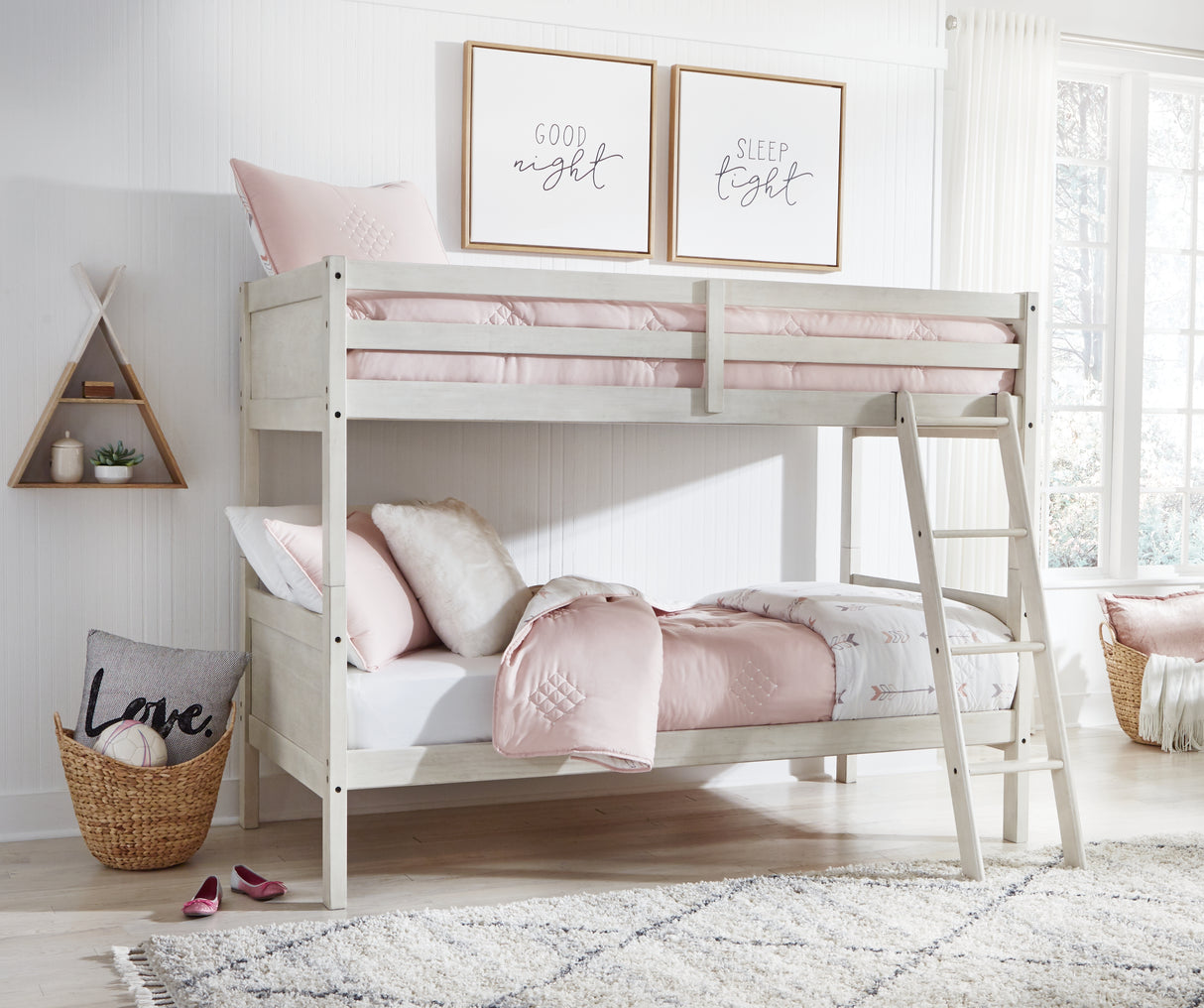 Robbinsdale Bunk Bed and Mattresses from Ashley - Luna Furniture