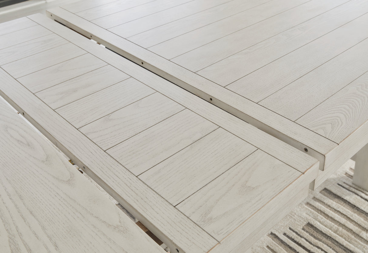 Robbinsdale Counter Height Dining Table and 6 Barstools in Antique White from Ashley - Luna Furniture