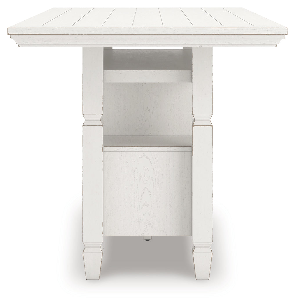 Robbinsdale Counter Height Dining Table and 6 Barstools in Antique White from Ashley - Luna Furniture