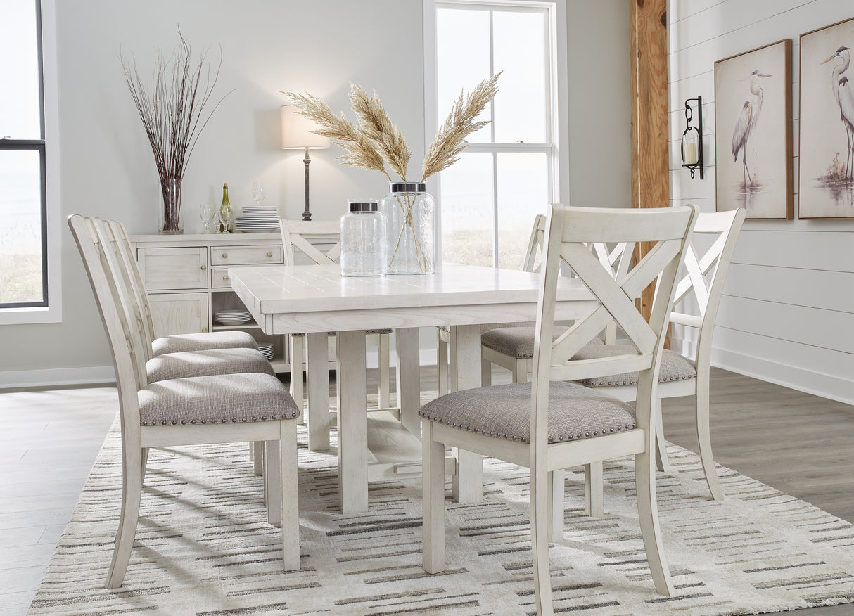 Robbinsdale Dining Table and 6 Chairs in Antique White from Ashley Furniture - Luna Furniture