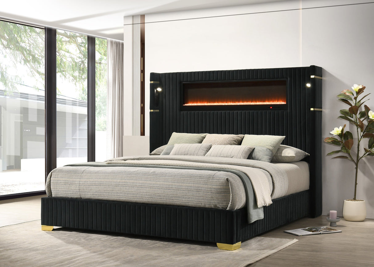 Romance Black King Platform Bed from Happy Homes - Luna Furniture