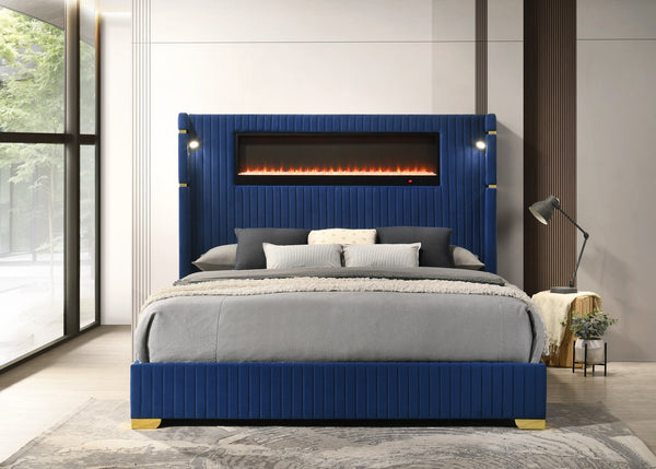 Romance Blue King Platform Bed