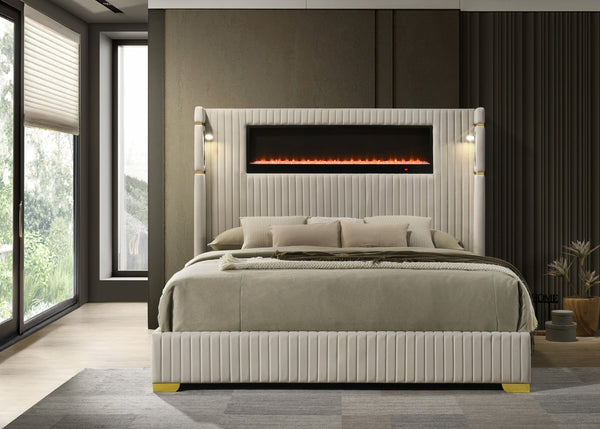 Romance Cream King Platform Bed