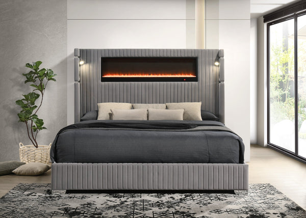 Romance Gray Queen Platform Bed