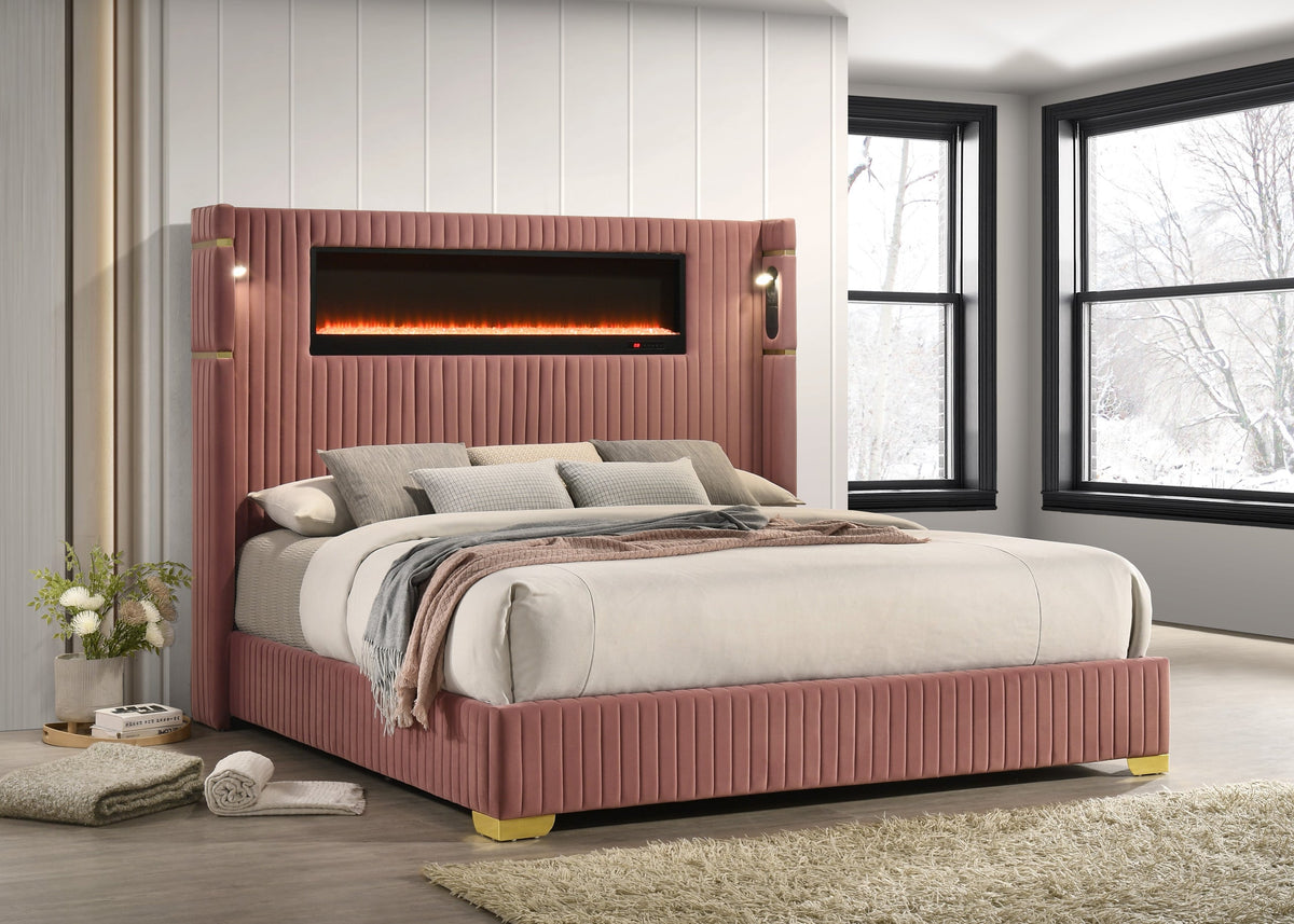 Romance Pink Queen Platform Bed from Happy Homes - Luna Furniture