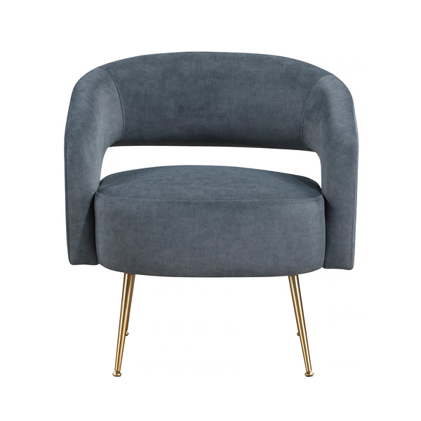 Roslyn Dark Gray Velvet Accent Chair