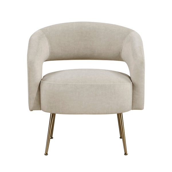 Roslyn Taupe Velvet Accent Chair