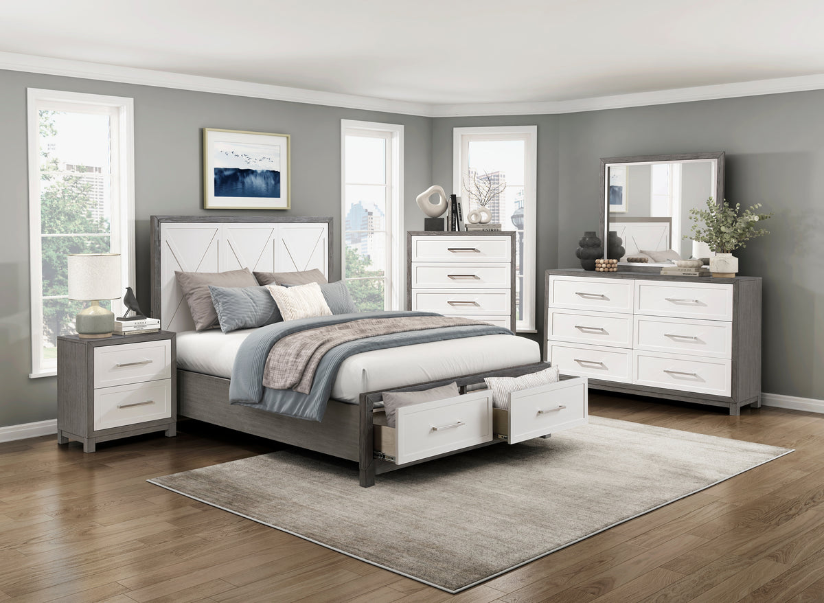 Rowan Ivory/Gray Nightstand from Homelegance - Luna Furniture