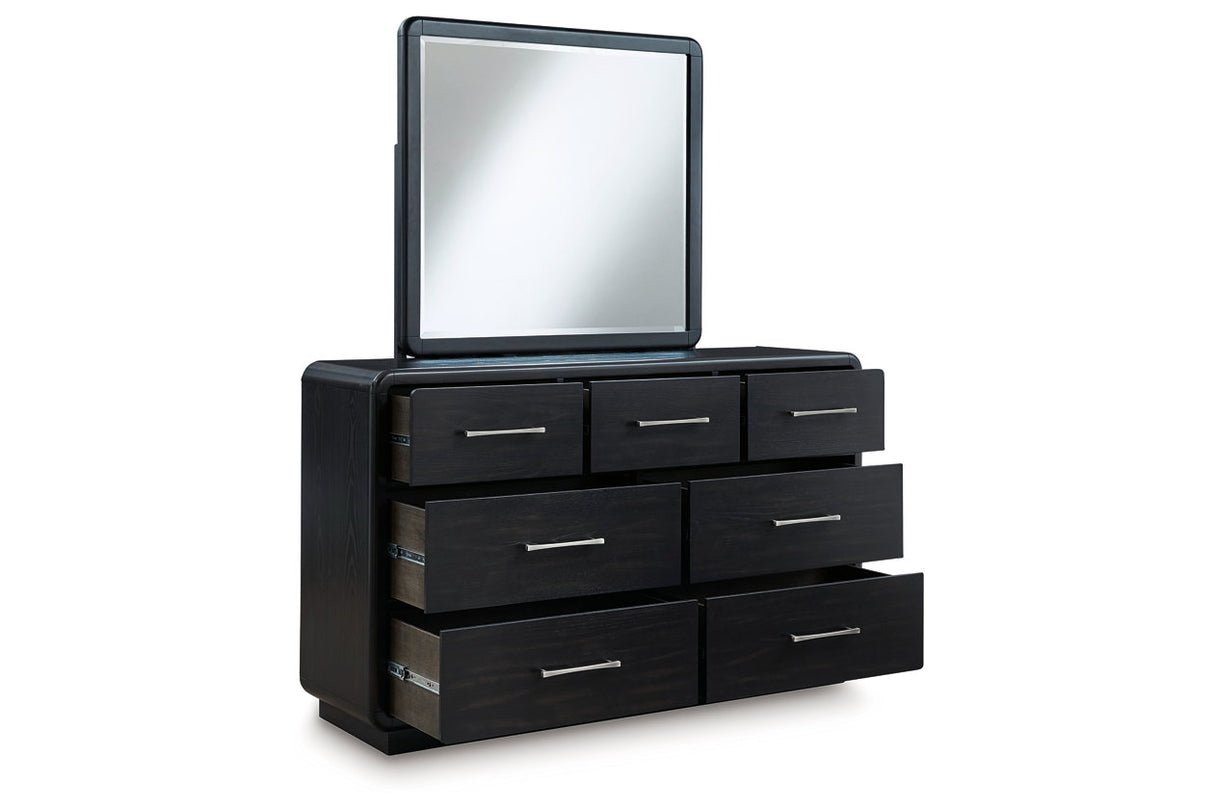 Rowanbeck Black Dresser and Mirror from Ashley - Luna Furniture
