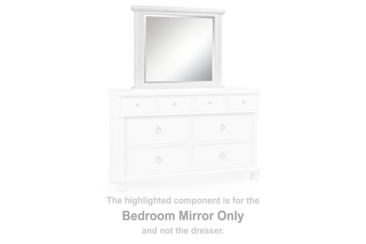 Rowlenstown Antique White Bedroom Mirror (Mirror Only) from Ashley - Luna Furniture