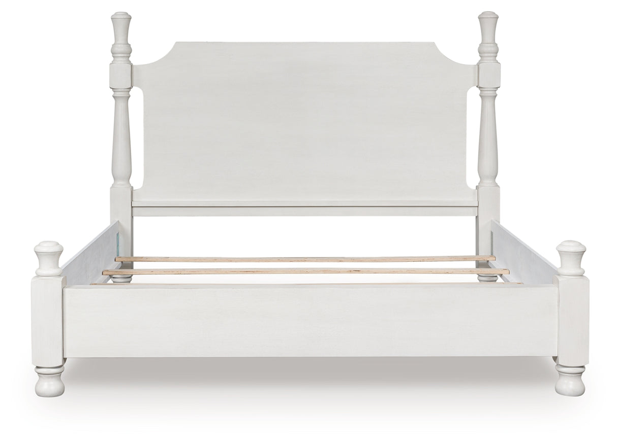 Rowlenstown Antique White California King Poster Bed from Ashley - Luna Furniture