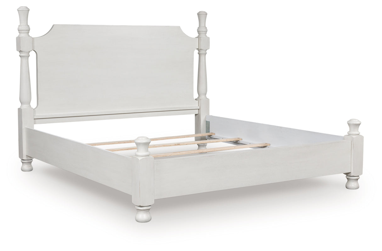 Rowlenstown Antique White California King Poster Bed from Ashley - Luna Furniture