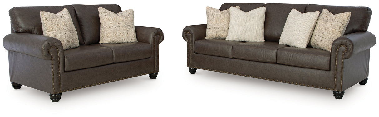 Roxmere Umber Sofa and Loveseat from Ashley - Luna Furniture