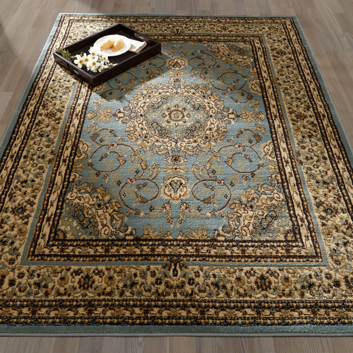 Royal Brown and Grayish Blue 8X10 Rug from Nova Furniture - Luna Furniture