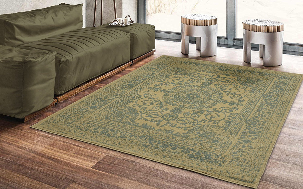 Royal Brown and Green 8X10 Rug from Nova Furniture - Luna Furniture