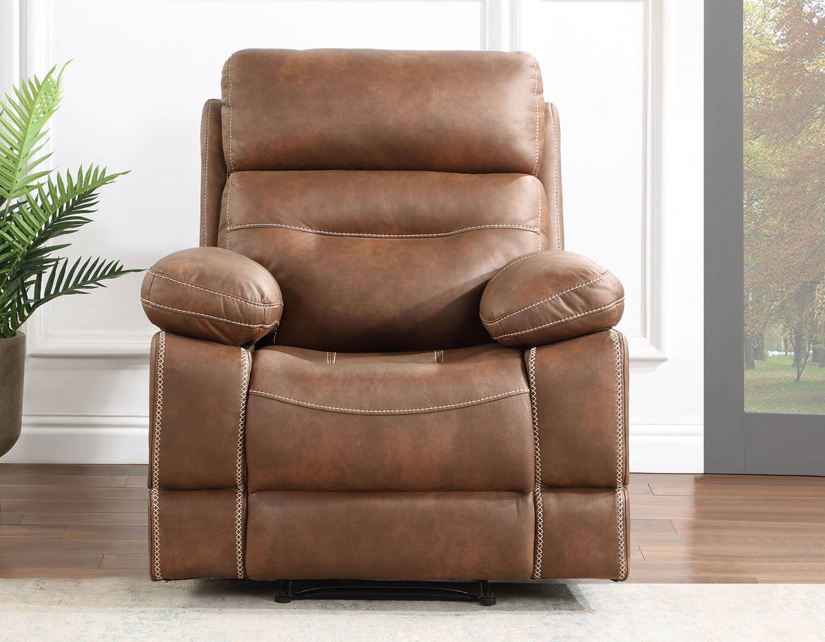 Rudger Chestnut 3-Piece Manual Reclining Living Room Set from Steve Silver - Luna Furniture