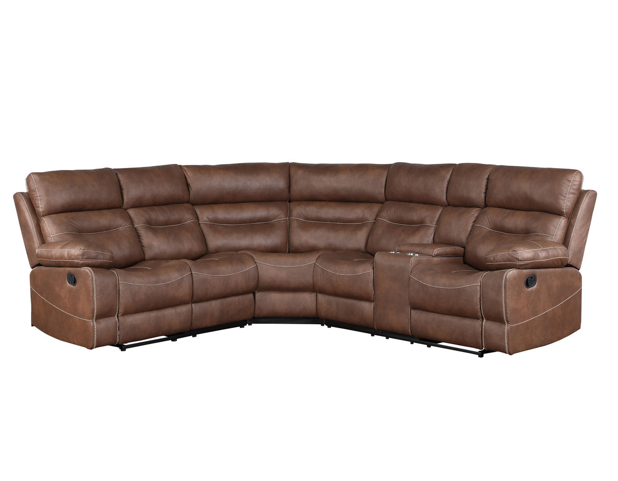 Rudger Chestnut 3-Piece Reclining Sectional from Steve Silver - Luna Furniture