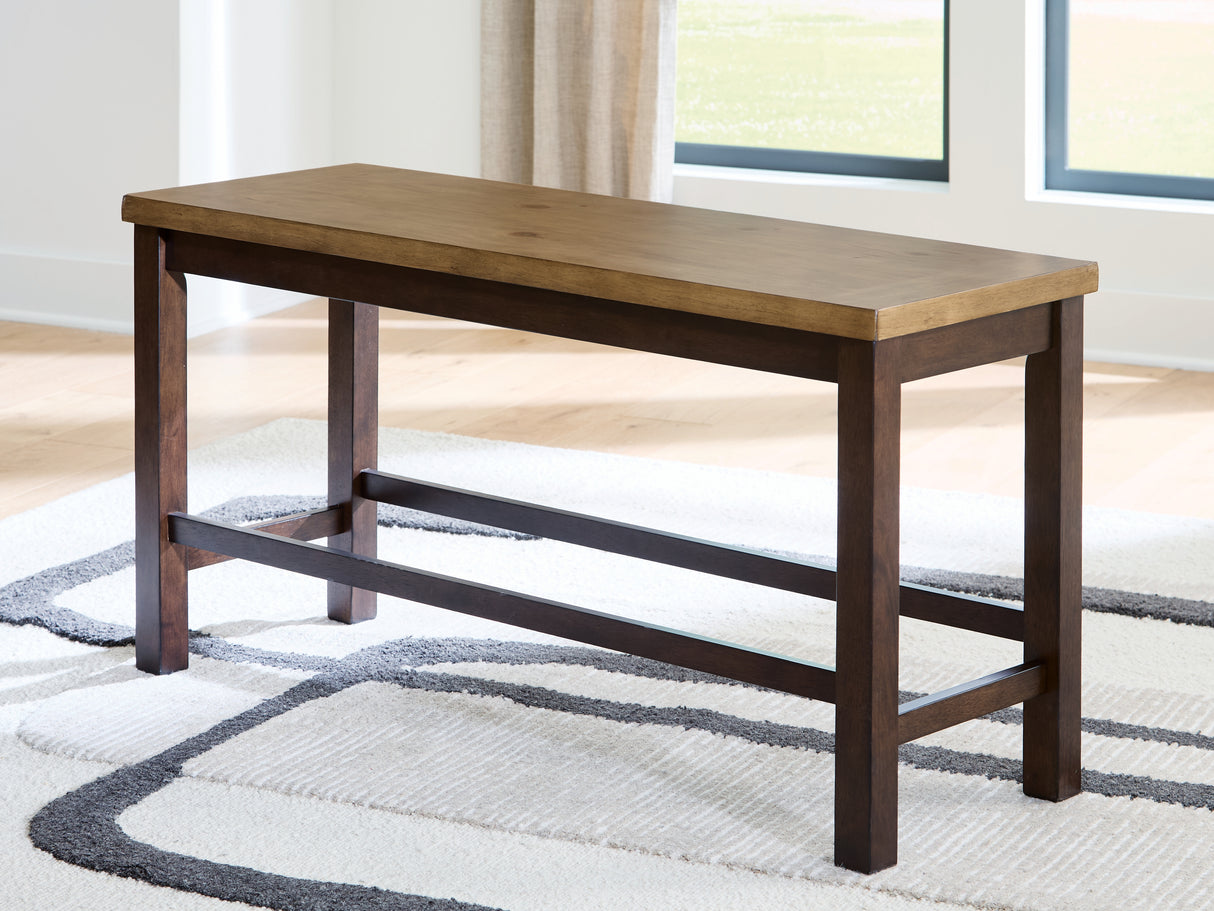 Rylandeen Light Brown/Dark Brown Counter Height Dining Bench from Ashley - Luna Furniture