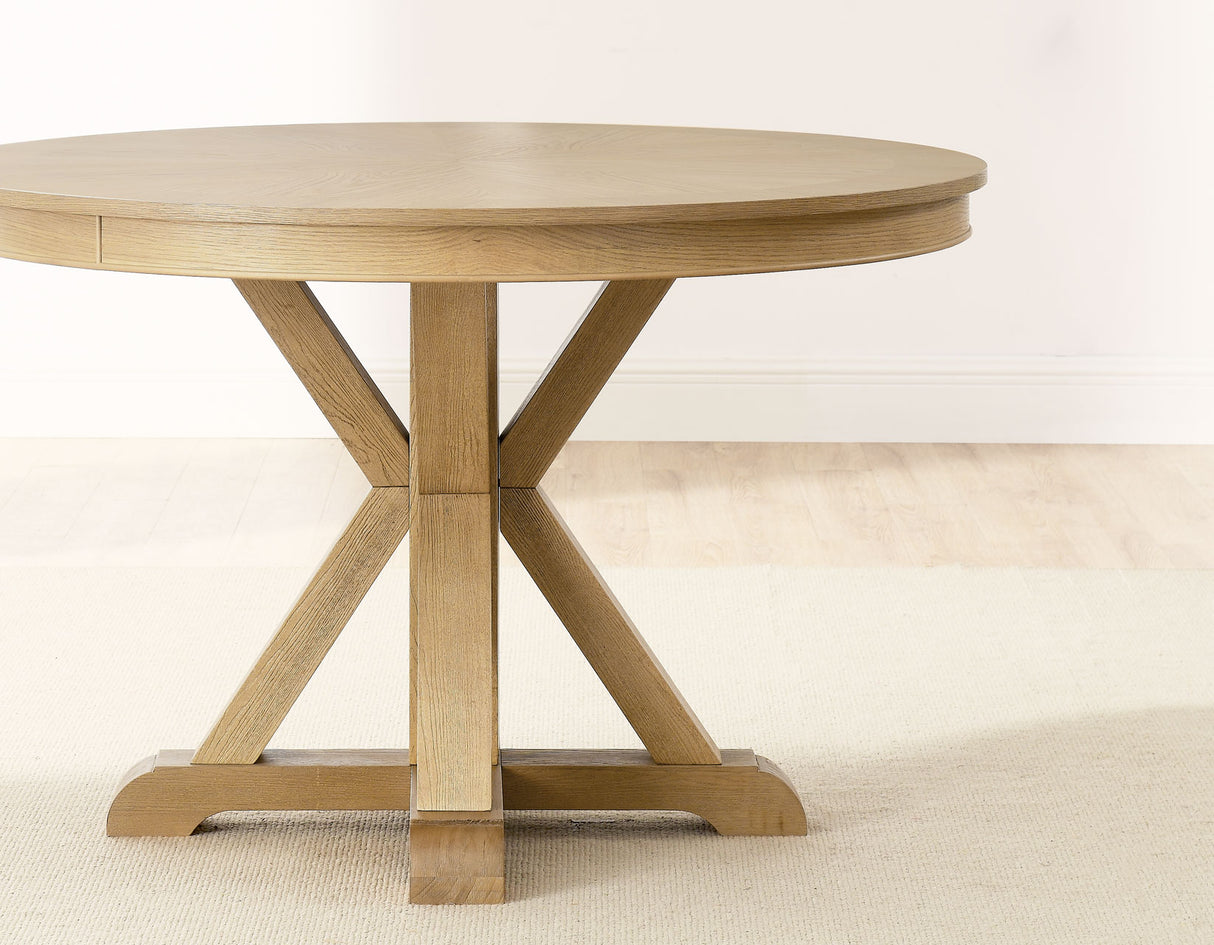 Rylie 48-inch Round Dining Table with Folding Game Top, Natural Finish from Steve Silver - Luna Furniture