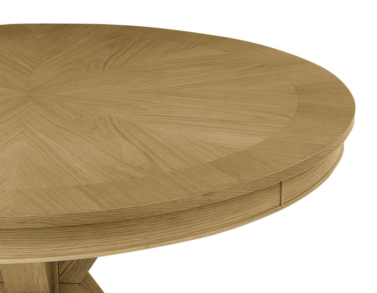 Rylie 48-inch Round Dining Table with Folding Game Top, Natural Finish from Steve Silver - Luna Furniture