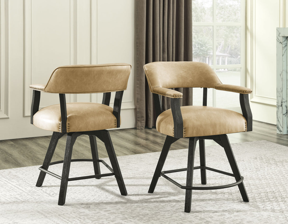 Rylie 6-PIece Counter Game Dining Set, Black Finish from Steve Silver - Luna Furniture