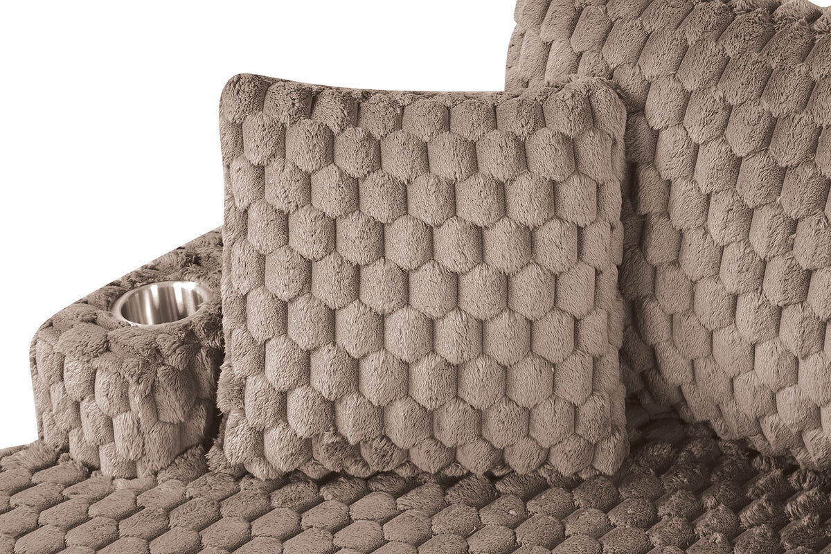 Ferryhill Light Brown 2-Arm Chaise from Furniture of America - Luna Furniture