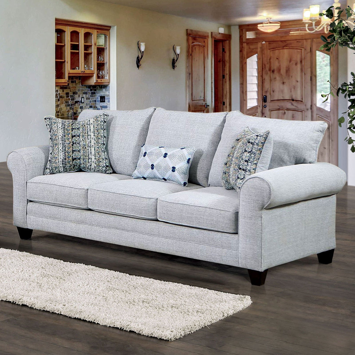 Aberporth Gray/Multi Transitional Living Room Set from Furniture of America - Luna Furniture