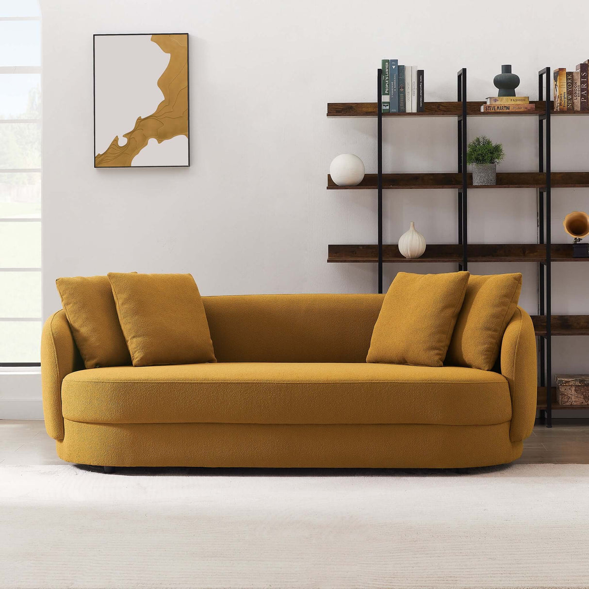Dylan Modern Gold Boucle Sofa from Ashcroft Furniture - Luna Furniture