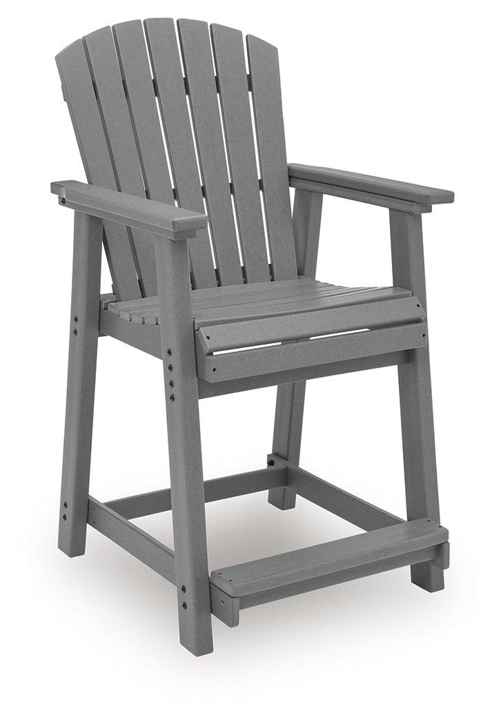 Sanctuary Beach Dark Gray Outdoor Counter Height Bar Stool (Set of 2) from Ashley Furniture - Luna Furniture
