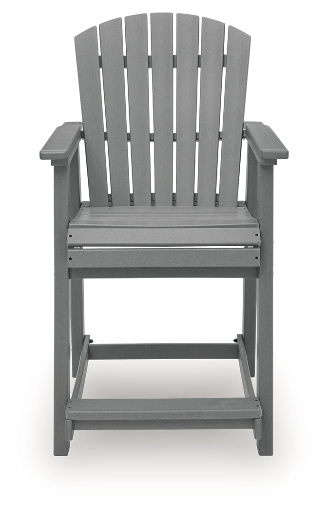 Sanctuary Beach Dark Gray Outdoor Counter Height Bar Stool (Set of 2) from Ashley Furniture - Luna Furniture
