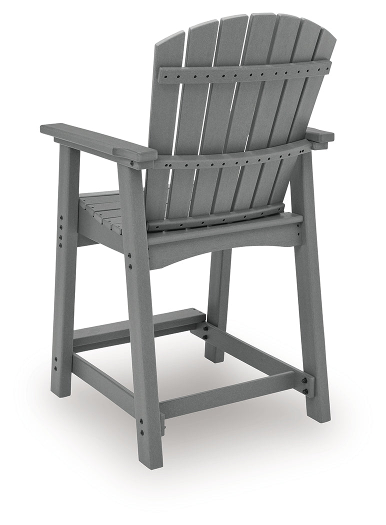 Sanctuary Beach Dark Gray Outdoor Counter Height Bar Stool (Set of 2) from Ashley Furniture - Luna Furniture