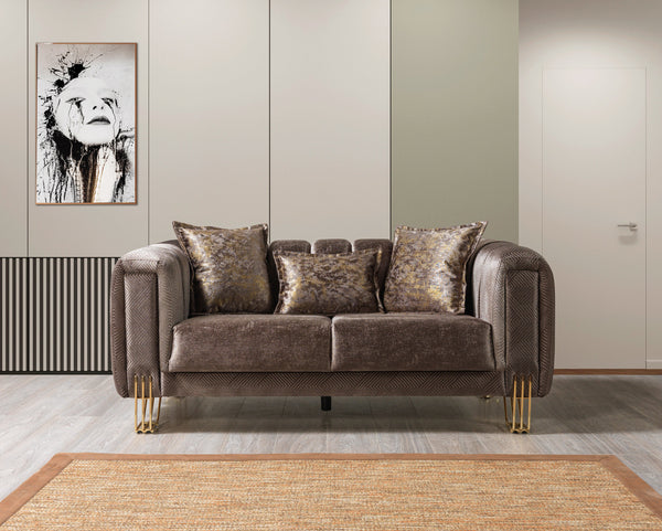 Santana Coffee Velvet Loveseat