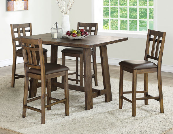 Saranac Mocha 5-Piece Counter Height Dining Set