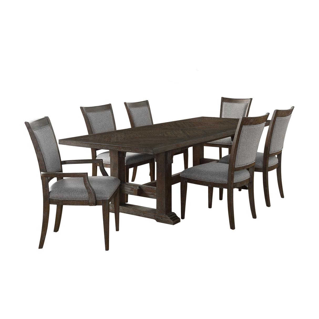 Sarasota Driftwood Brown 7-Piece 102" Extendable Dining Set from Homelegance - Luna Furniture