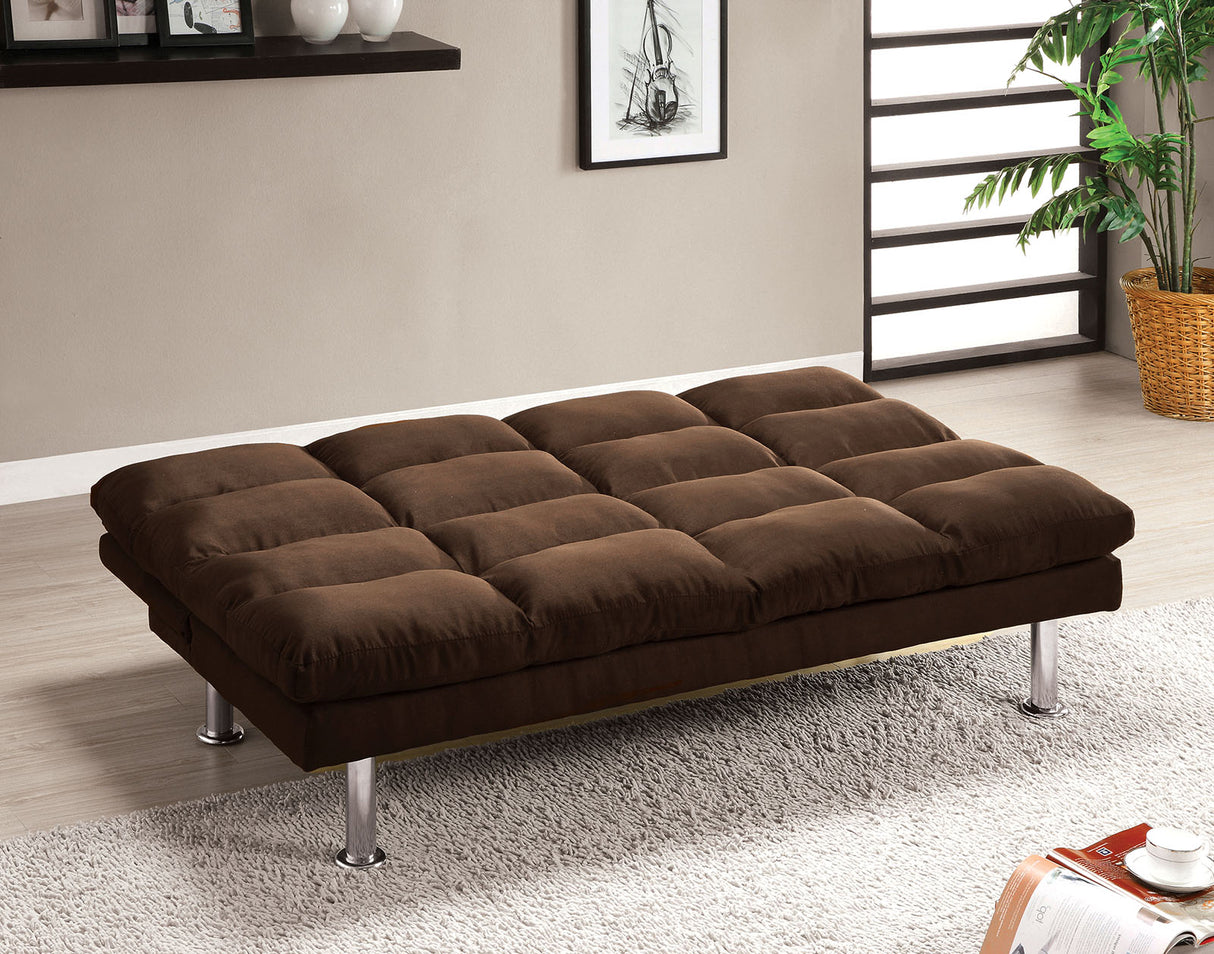 Saratoga Dark Brown Futon Sofa from Furniture of America - Luna Furniture