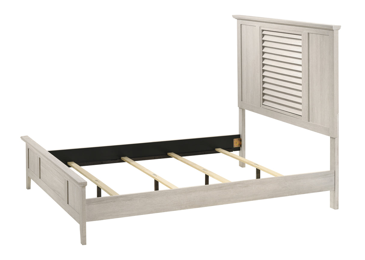 Sarter White King Panel Bed from Crown Mark - Luna Furniture