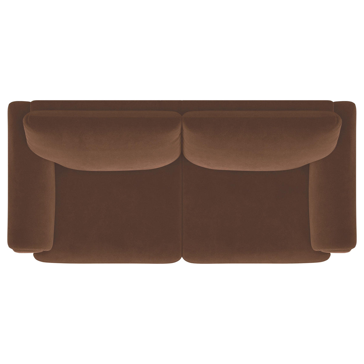 Selma Rust Velvet Crescent Arm Sofa from Coaster - Luna Furniture